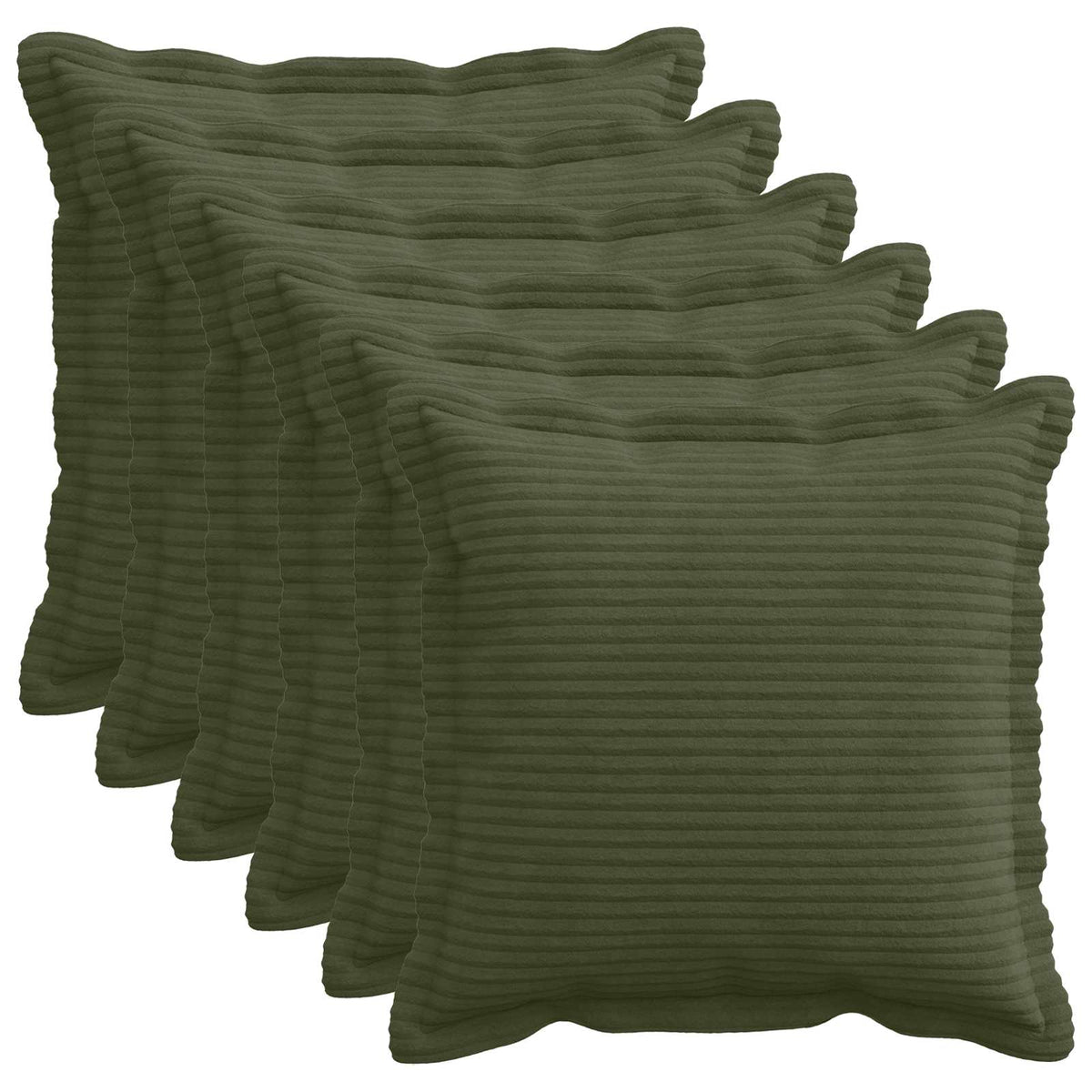 vidaXL Kussensloop 6 st HOUTEN Groen 30 x 30 cm corduroy