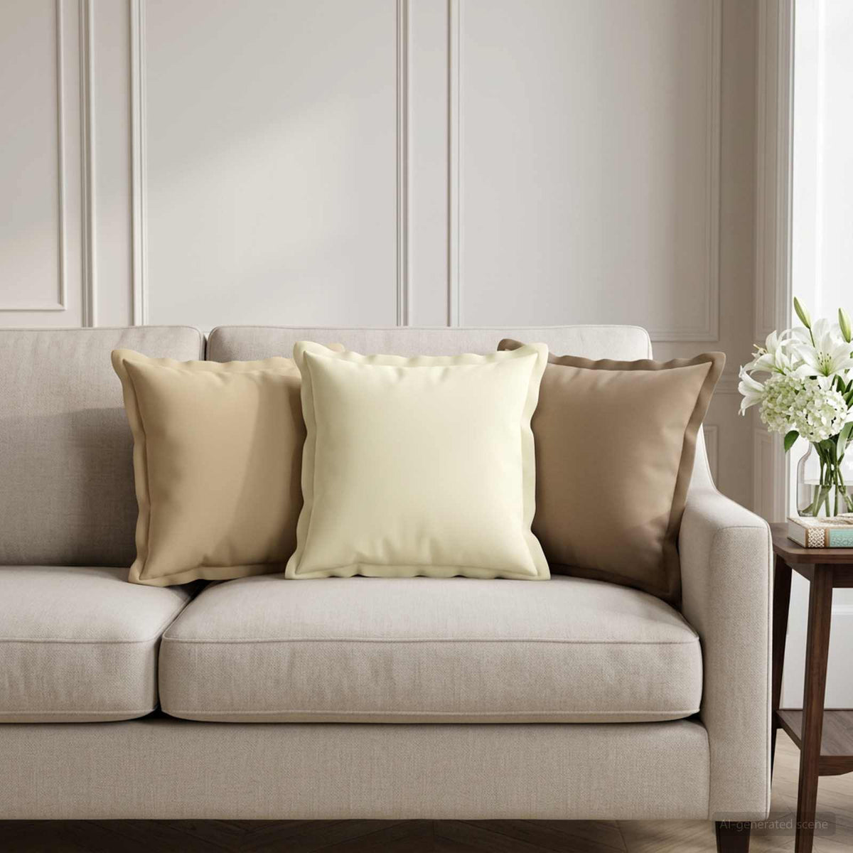 Plaid kussen 2 st HOUTEN Taupe 30 x 30 cm Polyester is nu te koop bij PeponiXL, paradijselijk wonen!