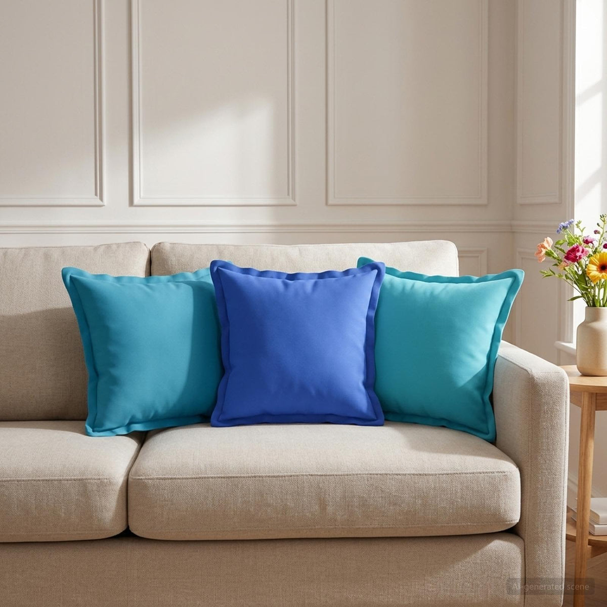 Kussen met kussen HOUTEN 2 st Lichtblauw Polyester is nu te koop bij PeponiXL, paradijselijk wonen!