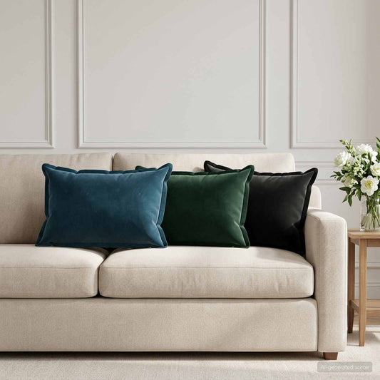 Kussen met kussen HOUTEN 2 st Zwart fluweel is nu te koop bij PeponiXL, paradijselijk wonen!