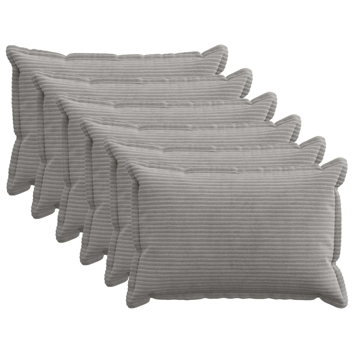 Kussensloop 6 st HOUTEN Lichtgrijs 30 x 50 cm corduroy is nu te koop bij PeponiXL, paradijselijk wonen!