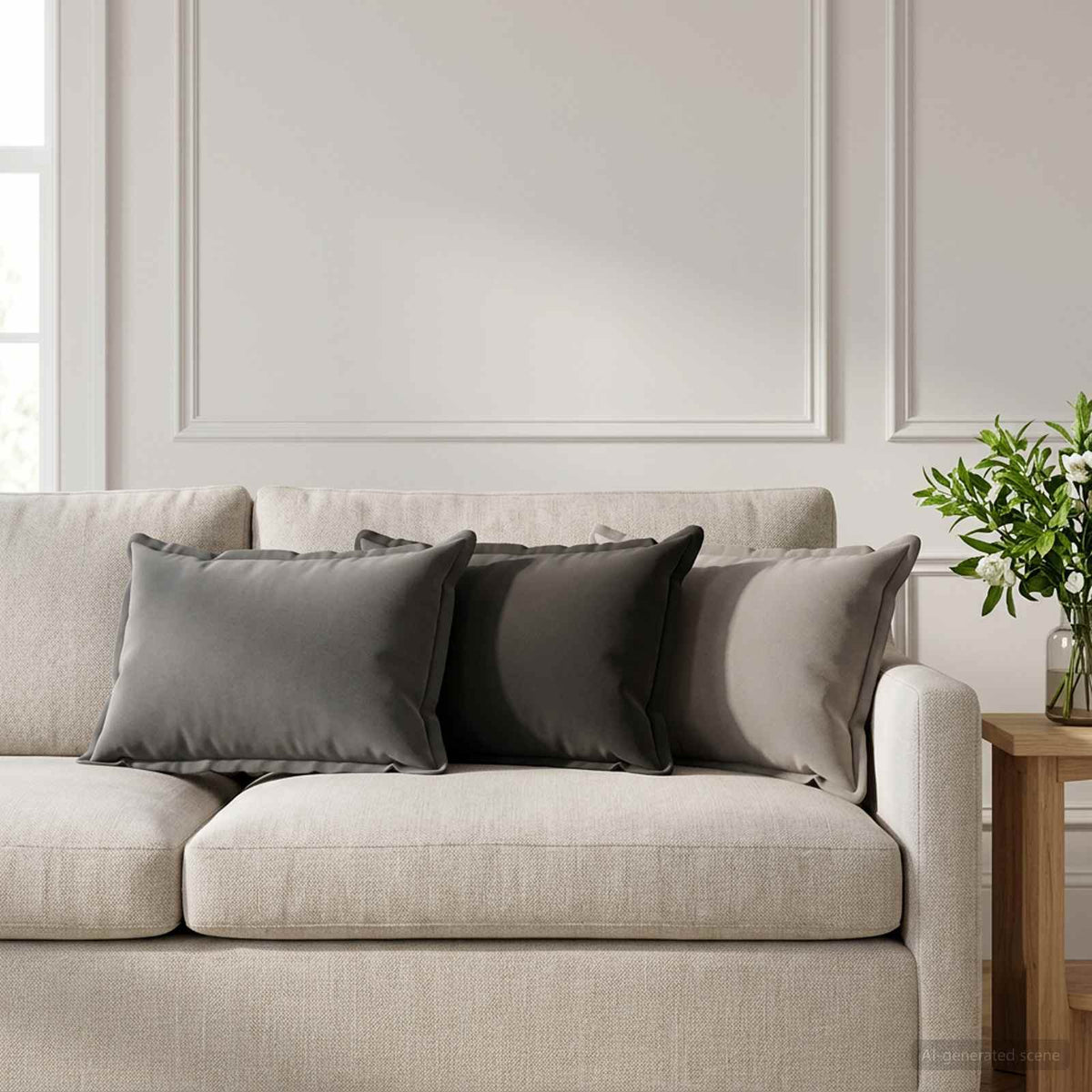 Kussen met kussen HOUTEN 6 st Antraciet Polyester is nu te koop bij PeponiXL, paradijselijk wonen!