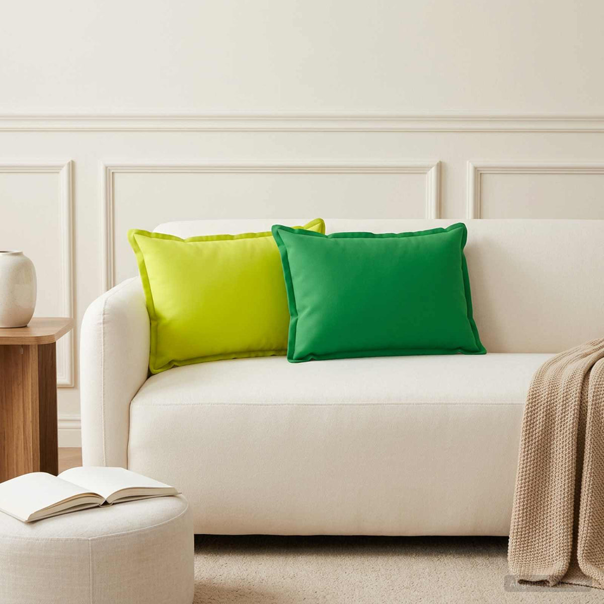 Kussen met kussen HOUTEN 2 st Groen Polyester is nu te koop bij PeponiXL, paradijselijk wonen!