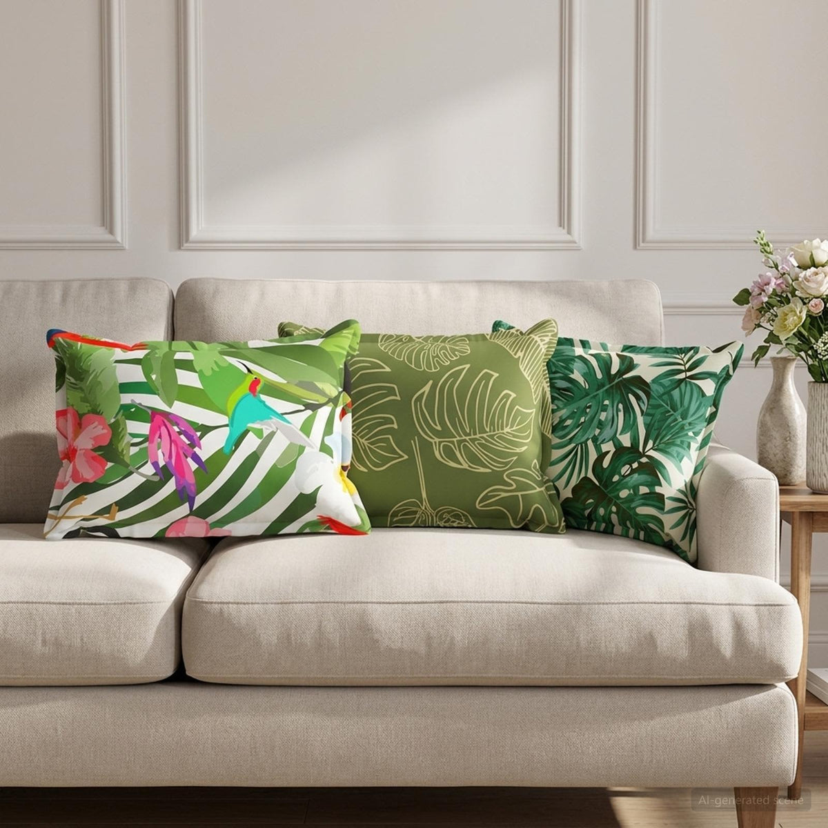 Kussen Blad met kussen HOUTEN 2 st Bladpatroon Polyester is nu te koop bij PeponiXL, paradijselijk wonen!