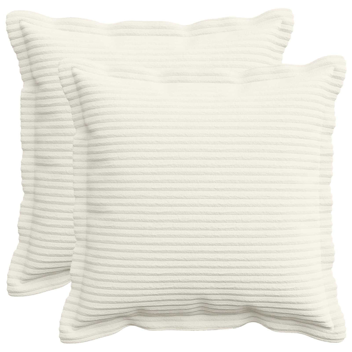 vidaXL Kussensloop 2 st HOUTEN Crèmekleurig 35 x 35 cm corduroy