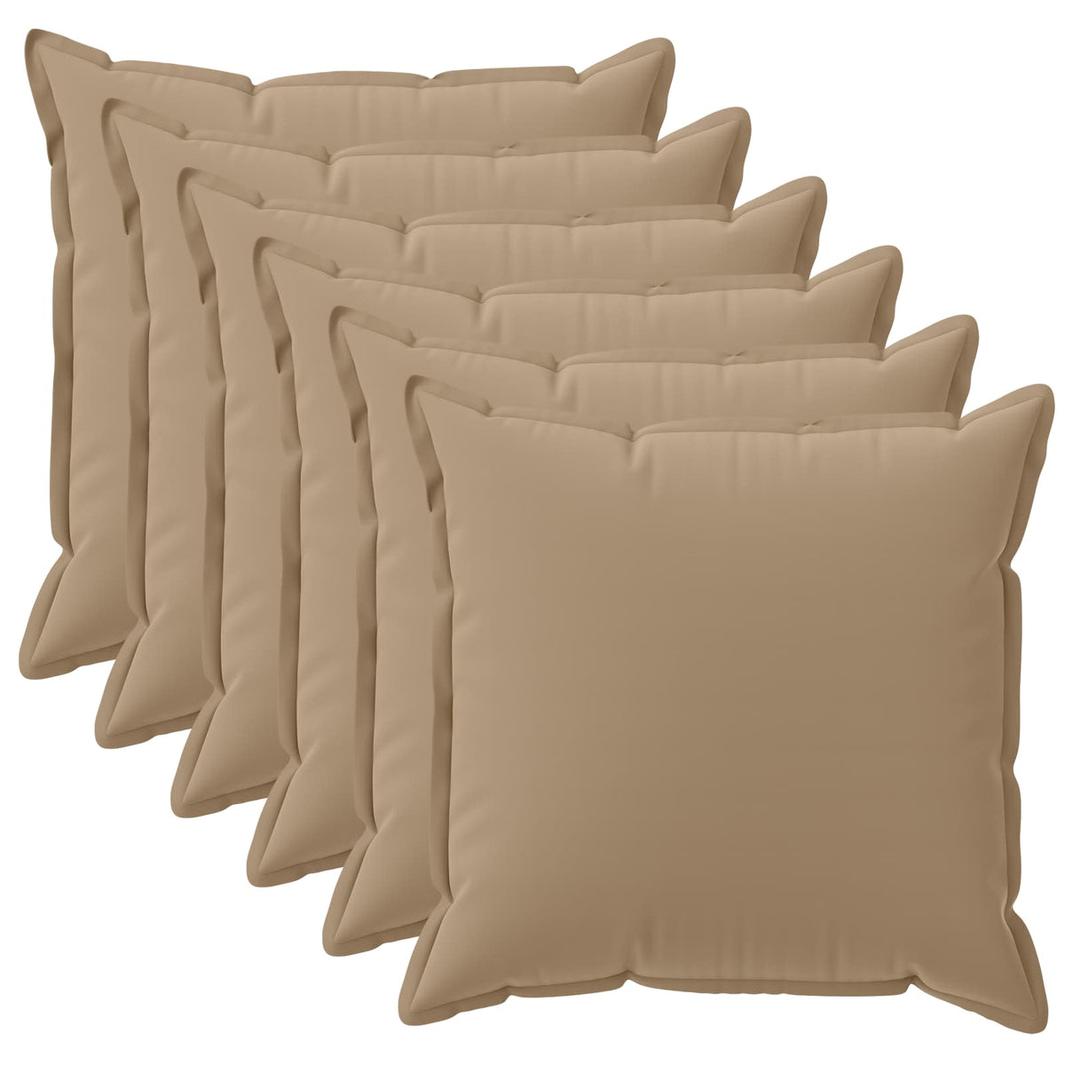 Kussensloop 6 st HOUTEN Taupe 35 x 35 cm Polyester is nu te koop bij PeponiXL, paradijselijk wonen!