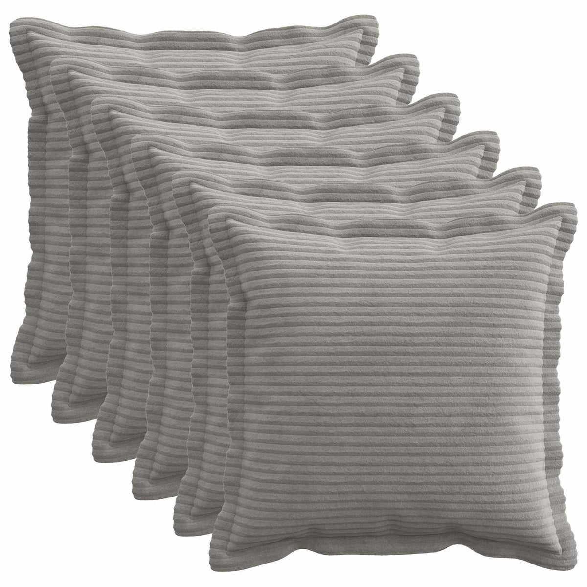 vidaXL Kussensloop 6 st HOUTEN Lichtgrijs 40 x 40 cm corduroy