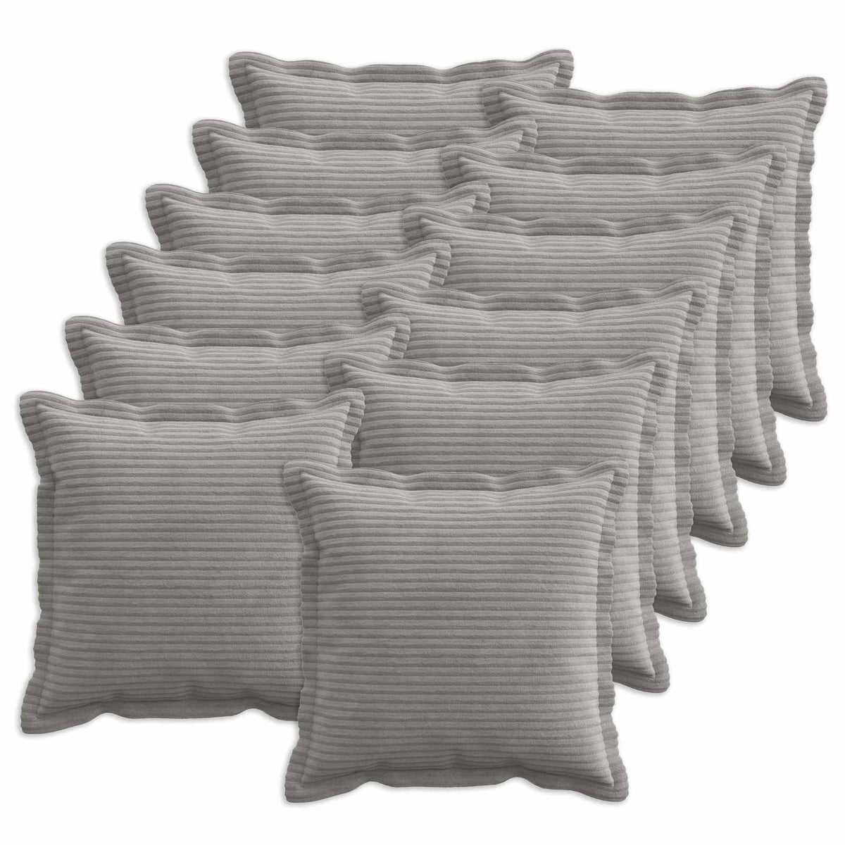 vidaXL Kussensloop 12 st HOUTEN Lichtgrijs 40 x 40 cm corduroy