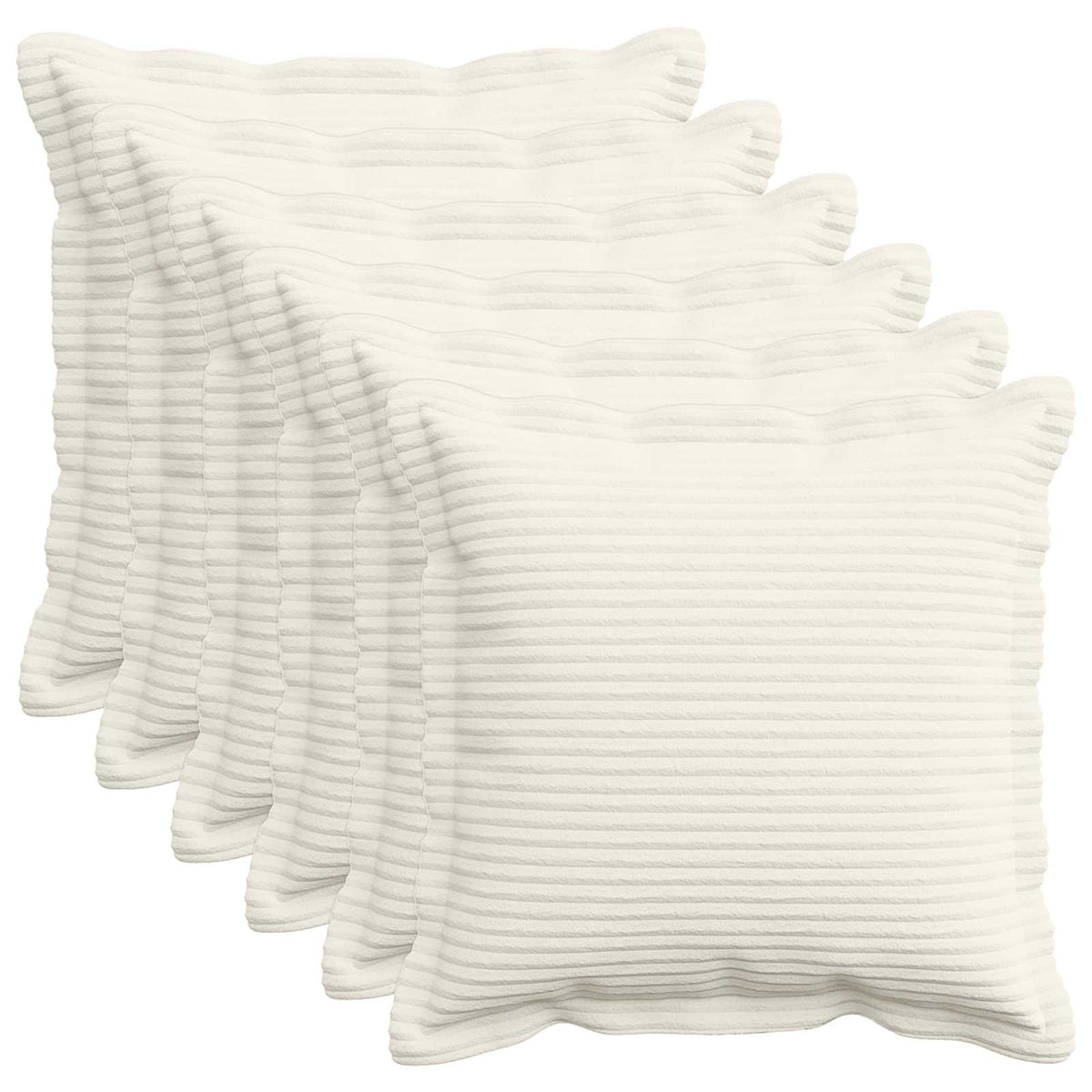 vidaXL Kussensloop 6 st HOUTEN Crèmekleurig 40 x 40 cm corduroy