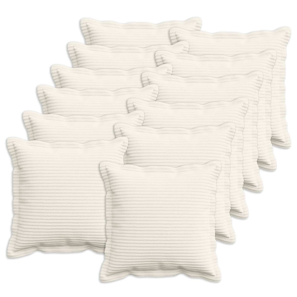vidaXL Kussensloop 12 st HOUTEN Crèmekleurig 40 x 40 cm corduroy