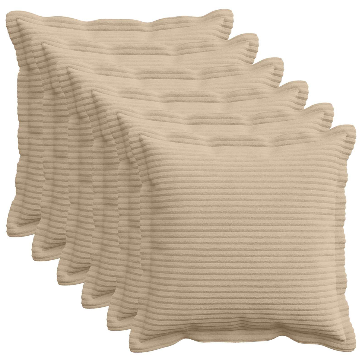 Kussensloop 6 st HOUTEN Taupe 40 x 40 cm corduroy is nu te koop bij PeponiXL, paradijselijk wonen!