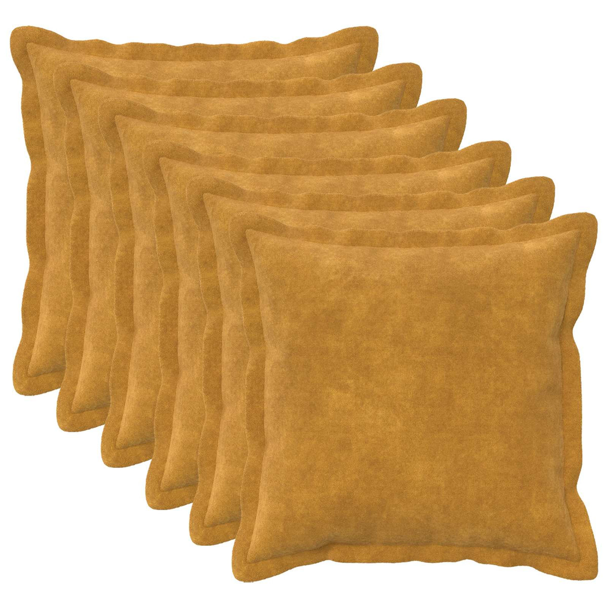 vidaXL Kussensloop 6 pcs HOUTEN Geel 40 x 40 cm Microfiber Fleece