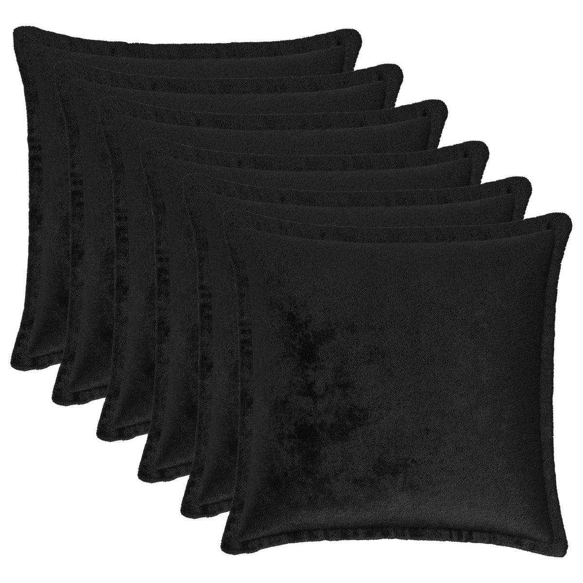 vidaXL Kussensloop 6 pcs HOUTEN Zwart 40 x 40 cm Flanel