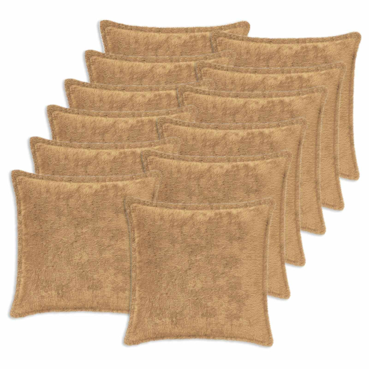 Kussensloop 12 st HOUTEN Taupe 40 x 40 cm Nep Konijnenbont is nu te koop bij PeponiXL, paradijselijk wonen!
