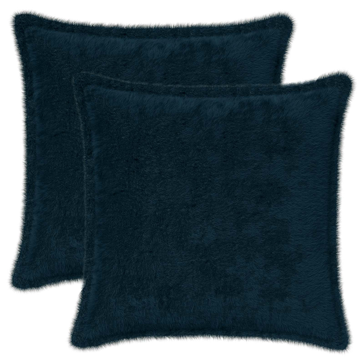 Kussensloop 2 st HOUTEN Marineblauw 40 x 40 cm Nep Konijnenbont is nu te koop bij PeponiXL, paradijselijk wonen!
