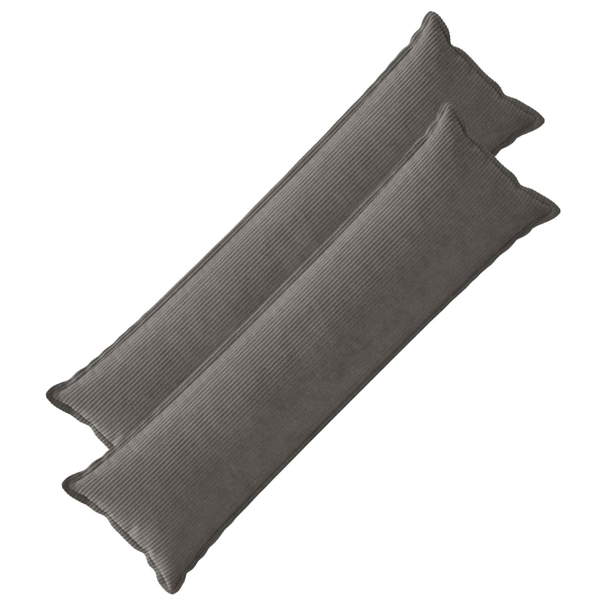 vidaXL Kussensloop 2 st HOUTEN Donkergrijs 40 x 145 cm corduroy