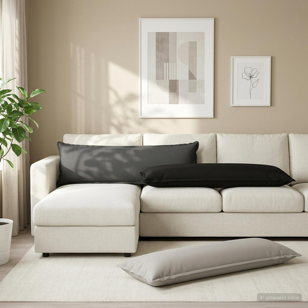 Kussen met kussen HOUTEN 2 st Antraciet Polyester is nu te koop bij PeponiXL, paradijselijk wonen!