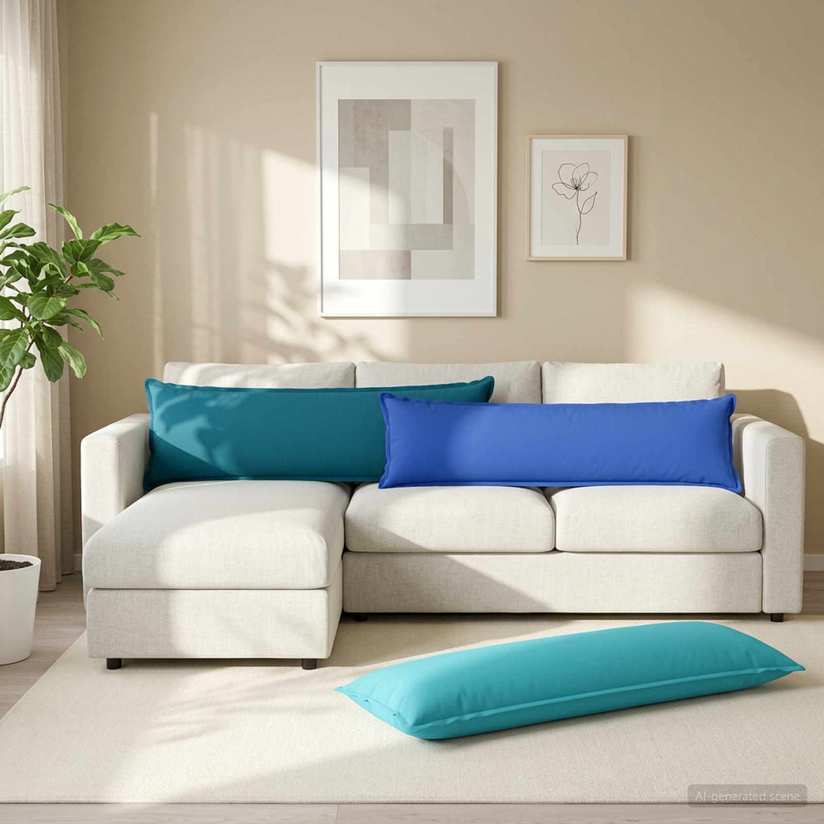 Kussen met kussen HOUTEN 2 st Turquoise Polyester is nu te koop bij PeponiXL, paradijselijk wonen!