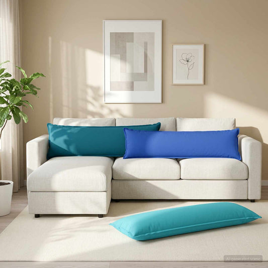 Kussen met kussen HOUTEN 2 st Turquoise Polyester is nu te koop bij PeponiXL, paradijselijk wonen!