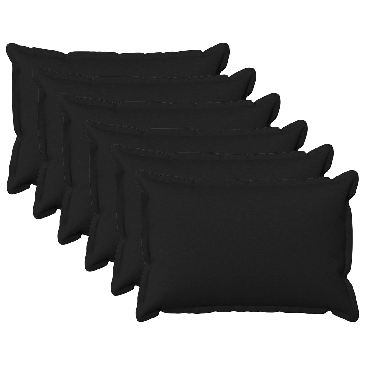 Kussensloop 6 pcs HOUTEN Zwart 40 x 60 cm Faux Linnen is nu te koop bij PeponiXL, paradijselijk wonen!
