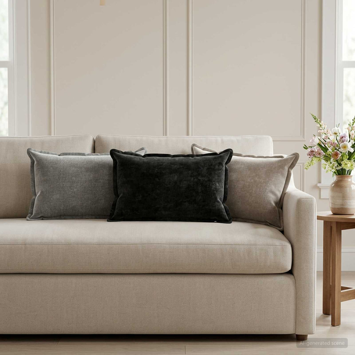 Kussensloop 2 st HOUTEN Antraciet 30 x 50 cm Chenille Stof is nu te koop bij PeponiXL, paradijselijk wonen!