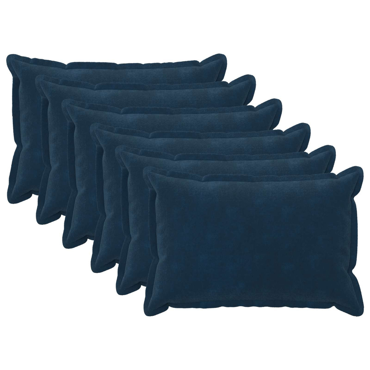 vidaXL Kussensloop 6 pcs HOUTEN Blauw 40 x 60 cm Microfiber Fleece