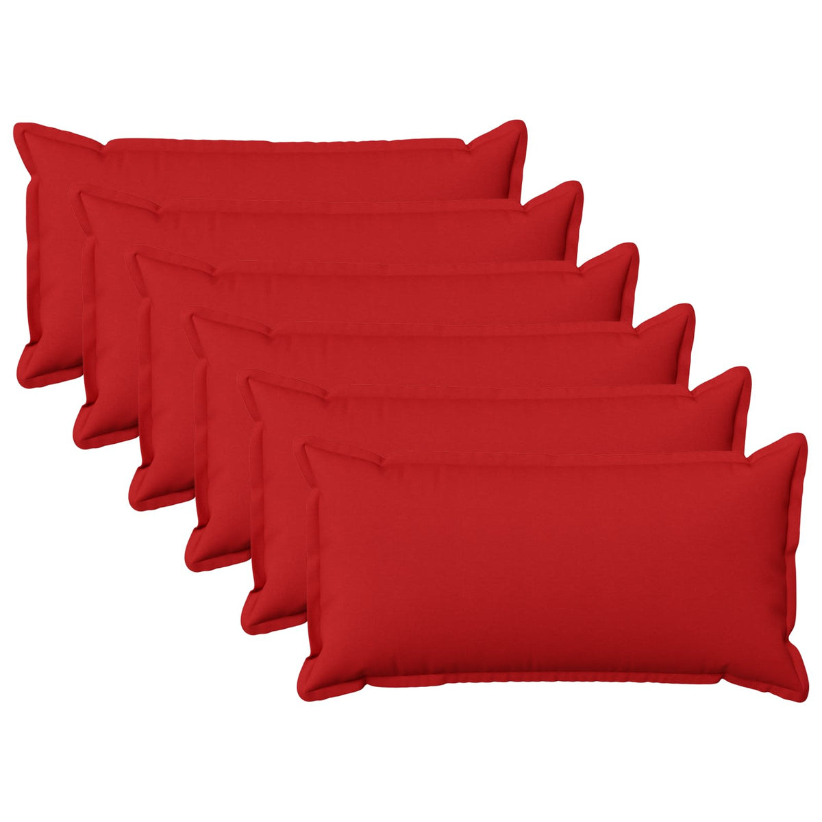vidaXL Kussensloop 6 pcs HOUTEN Rood 40 x 70 cm Faux Linnen