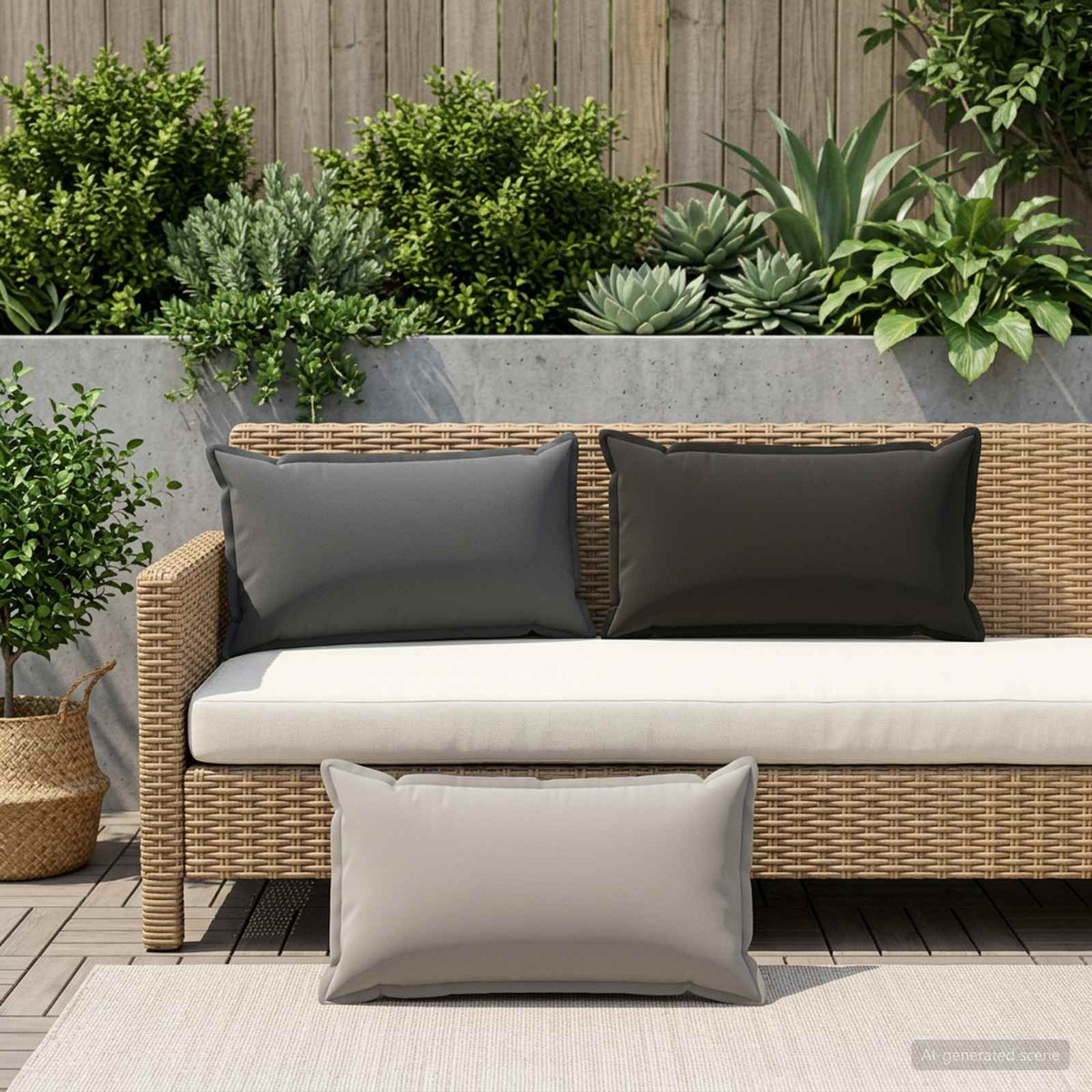 vidaXL Kussen met kussen HOUTEN 6 st Antraciet Polyester