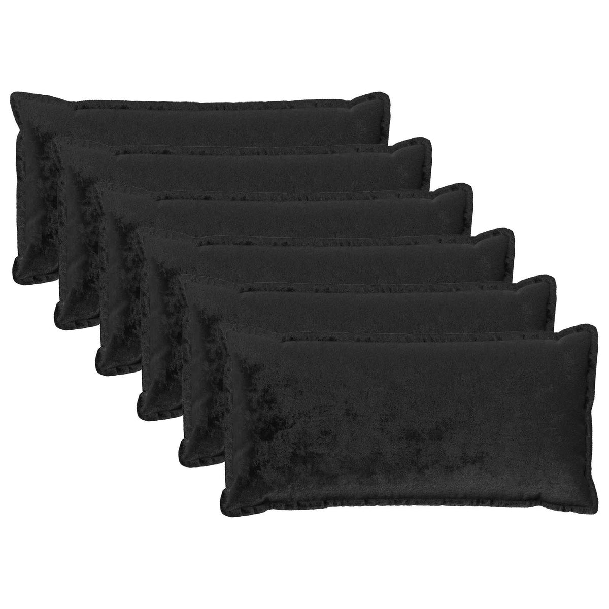 vidaXL Kussensloop 6 pcs HOUTEN Zwart 40 x 70 cm Flanel