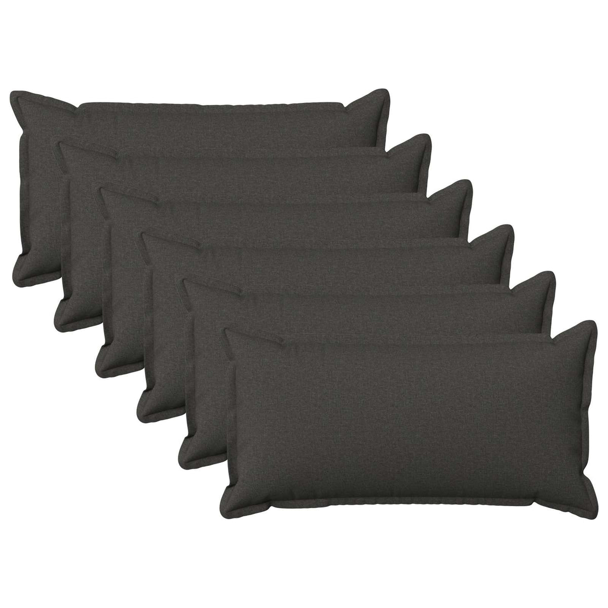 Kussensloop 6 pcs HOUTEN Donkergrijs 40 x 80 cm Faux Linnen is nu te koop bij PeponiXL, paradijselijk wonen!