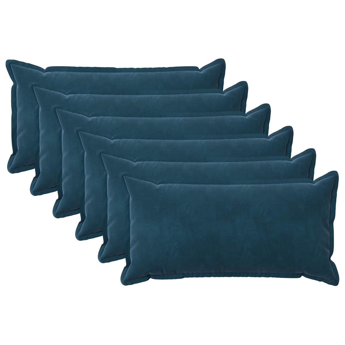 Kussensloop 6 pcs HOUTEN Blauw 40 x 80 cm Fluweel is nu te koop bij PeponiXL, paradijselijk wonen!