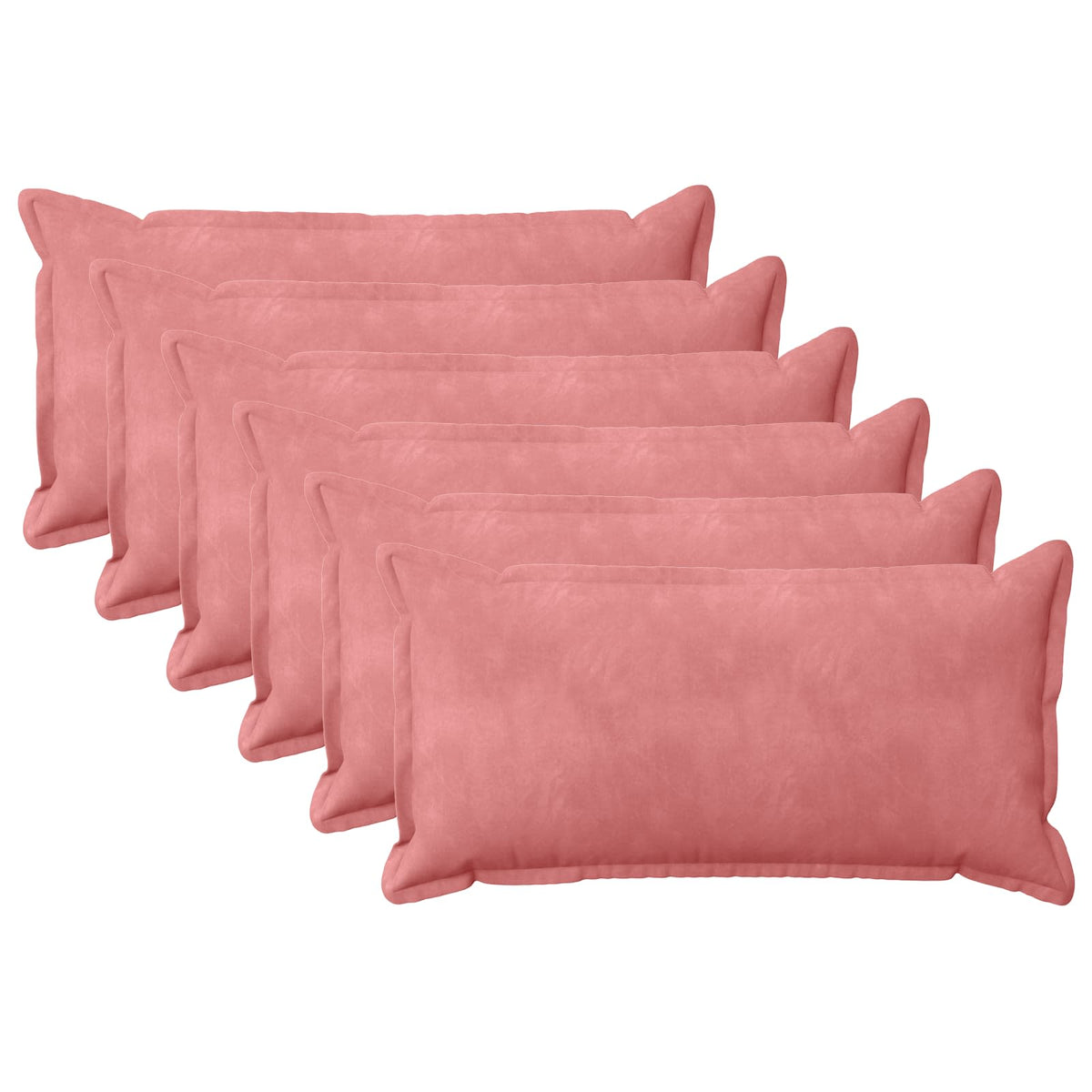Kussensloop 6 pcs HOUTEN Roze 40 x 80 cm Fluweel is nu te koop bij PeponiXL, paradijselijk wonen!