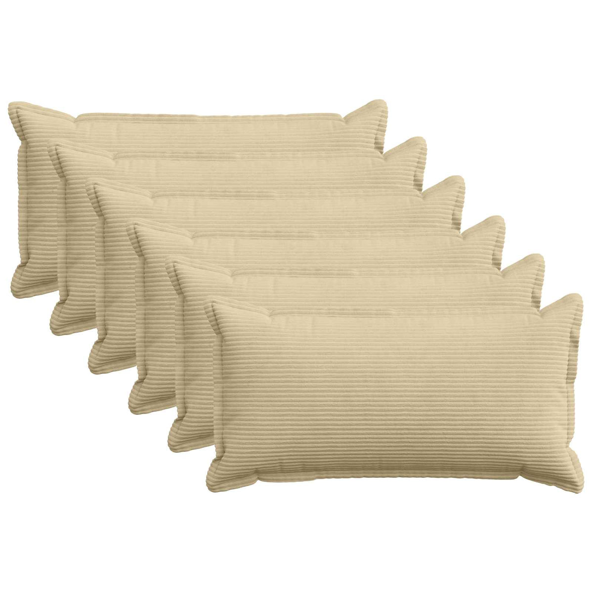 Kussensloop 6 st HOUTEN Lichtgroen Grijs 40 x 80 cm corduroy is nu te koop bij PeponiXL, paradijselijk wonen!