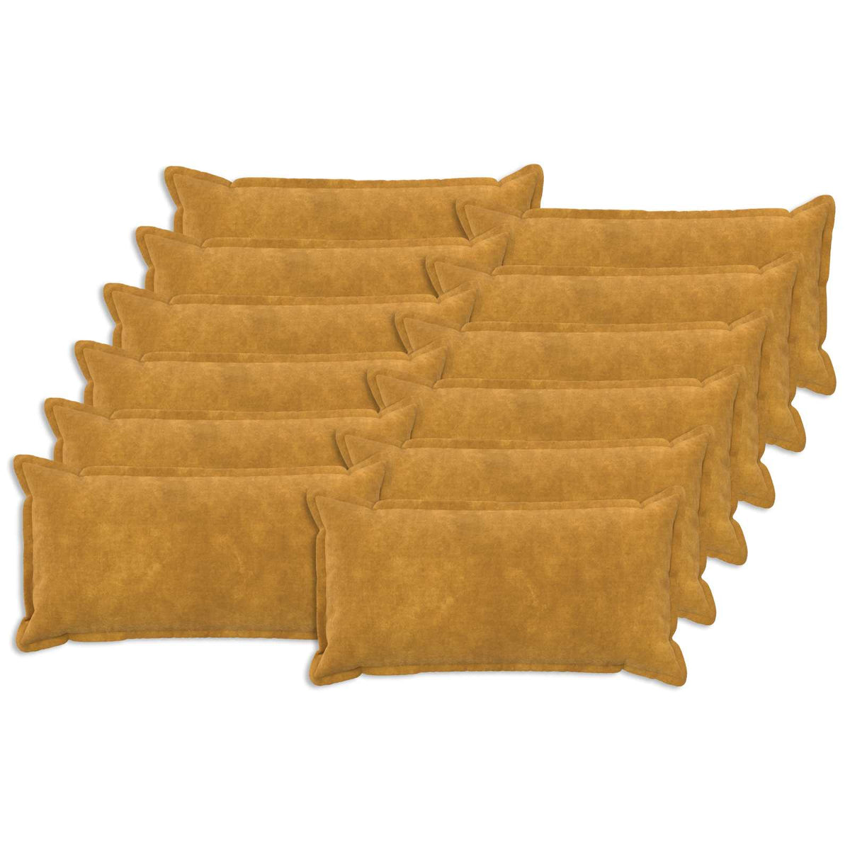 vidaXL Kussensloop 12 pcs HOUTEN Geel 40 x 80 cm Microfiber Fleece