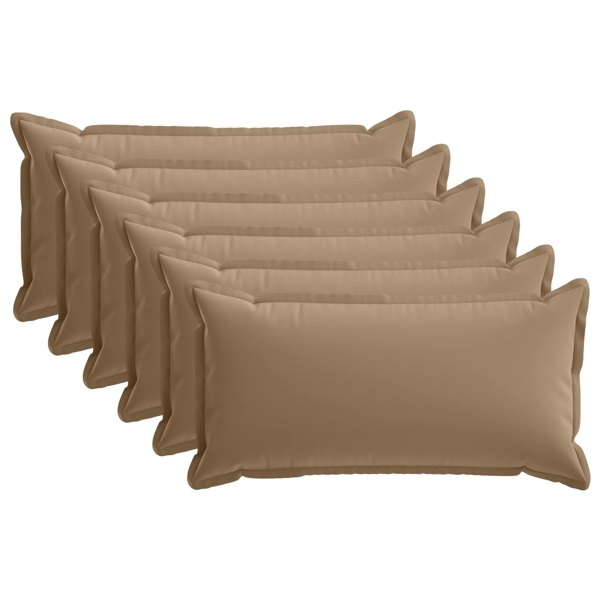 Kussensloop 6 st HOUTEN Taupe 40 x 80 cm Polyester is nu te koop bij PeponiXL, paradijselijk wonen!
