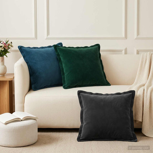 Kussen met kussen HOUTEN 2 st Zwart fluweel is nu te koop bij PeponiXL, paradijselijk wonen!