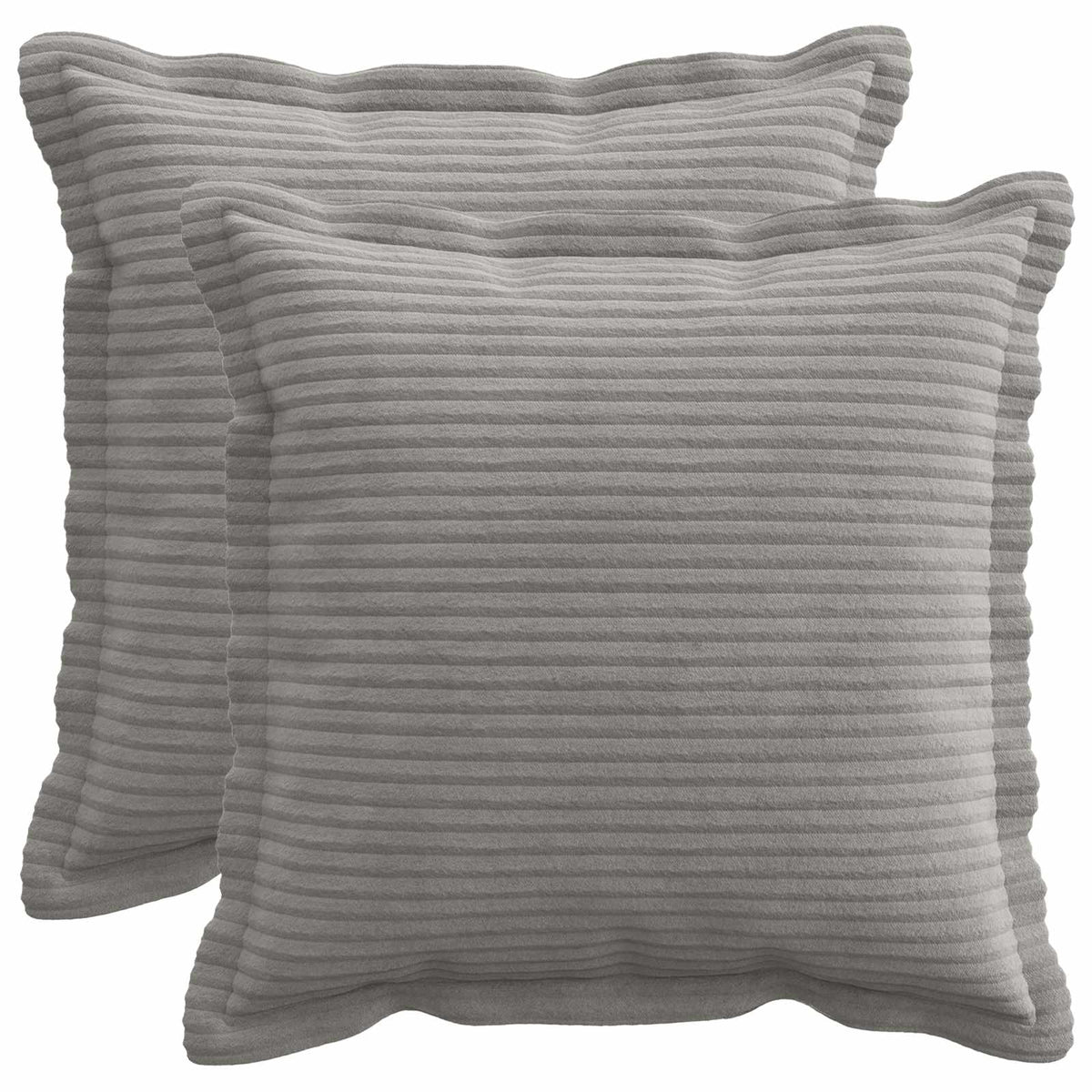 vidaXL Kussensloop 2 st HOUTEN Lichtgrijs 45 x 45 cm corduroy