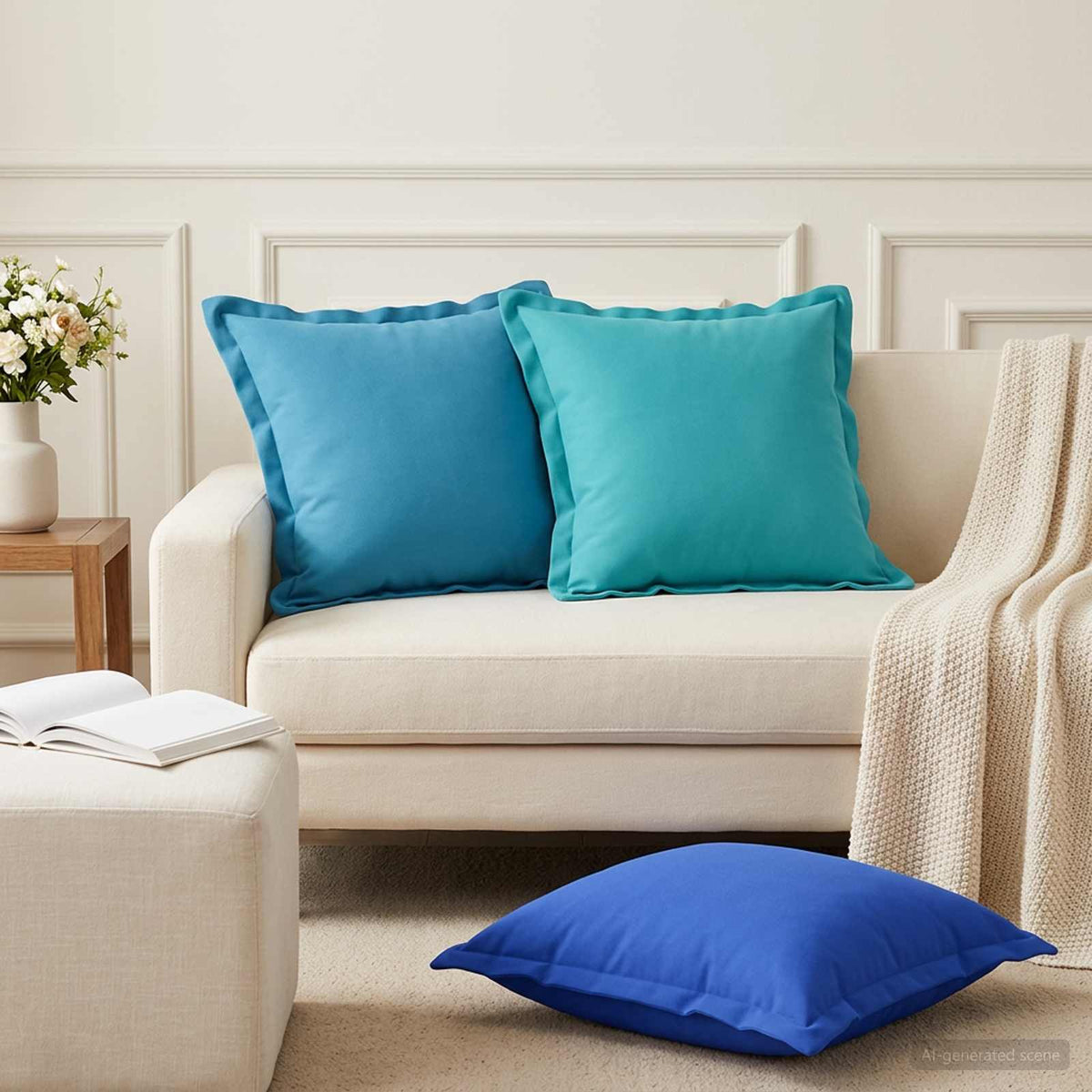 Kussen met kussen HOUTEN 12 st Turquoise Polyester is nu te koop bij PeponiXL, paradijselijk wonen!