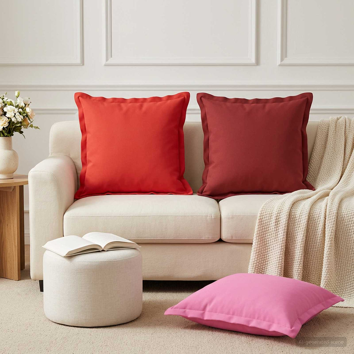 vidaXL Kussen met kussen HOUTEN 2 st Roze Polyester