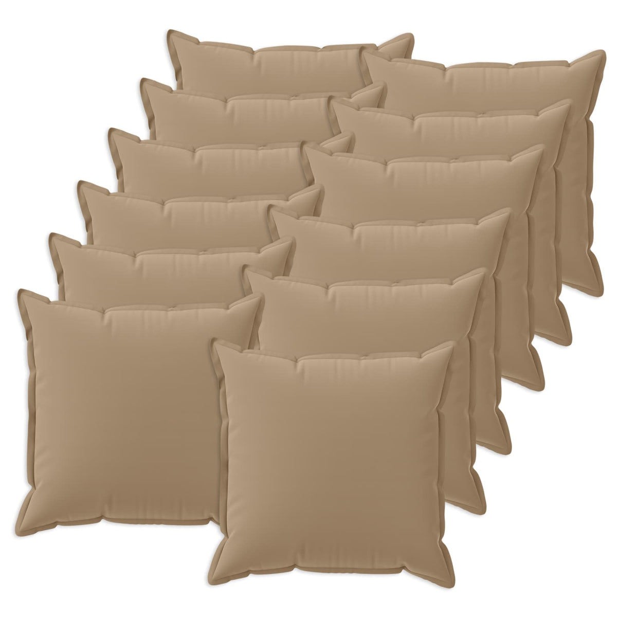 Kussensloop 12 st HOUTEN Taupe 45 x 45 cm Polyester is nu te koop bij PeponiXL, paradijselijk wonen!