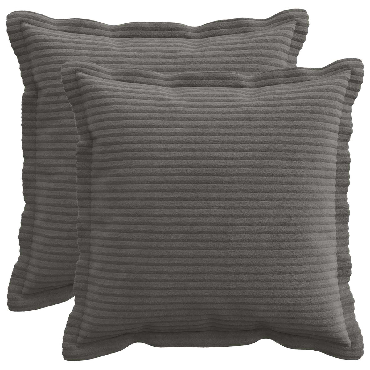 vidaXL Kussensloop 2 st HOUTEN Donkergrijs 50 x 50 cm corduroy