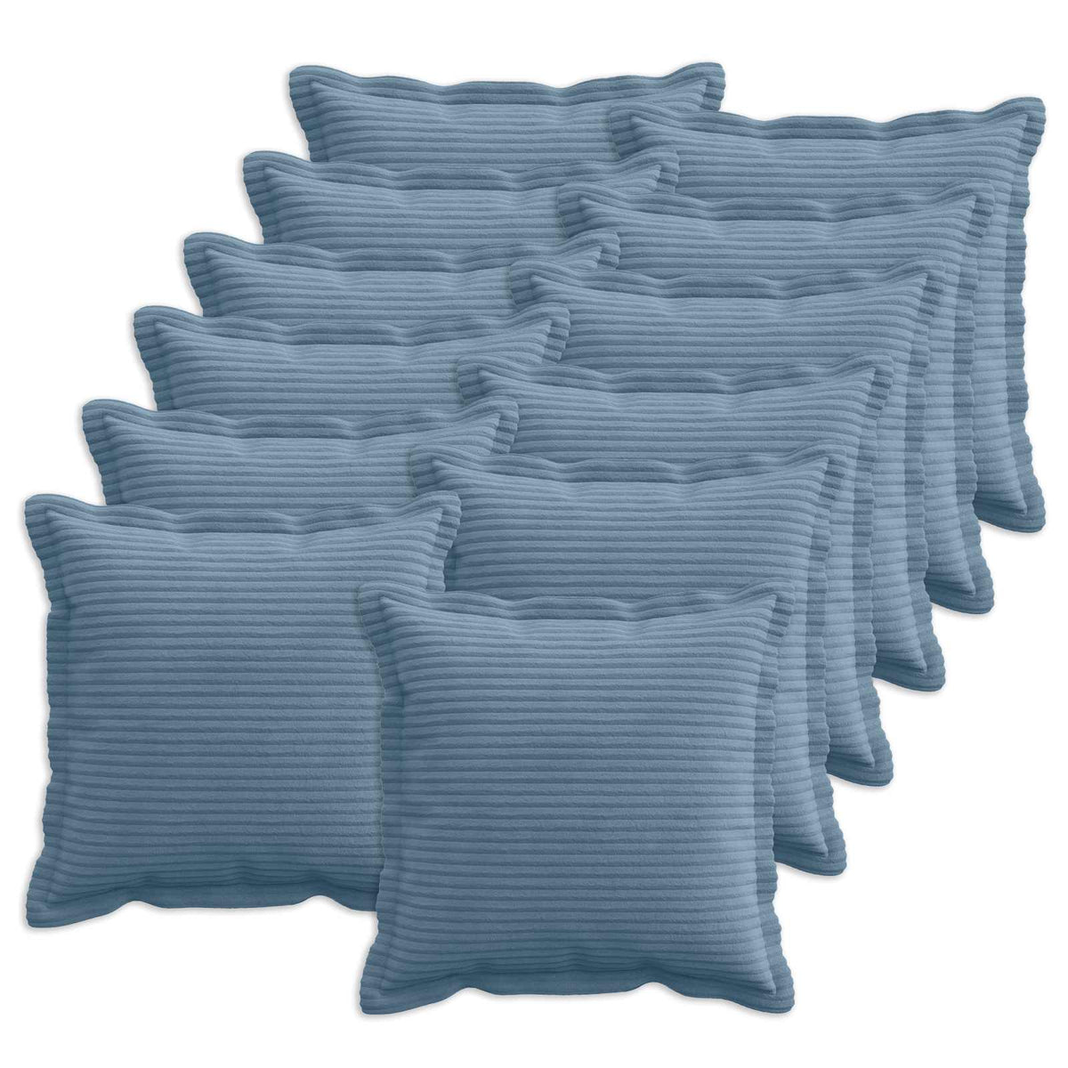 Kussensloop 12 st HOUTEN Blauw 50 x 50 cm corduroy is nu te koop bij PeponiXL, paradijselijk wonen!