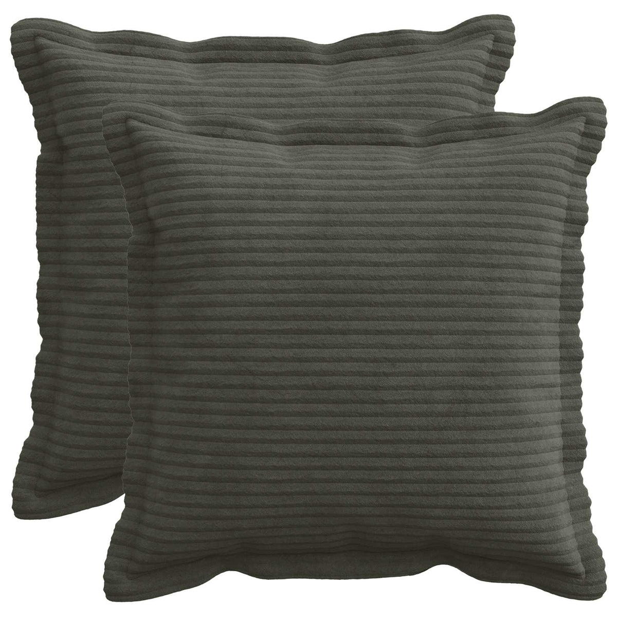 vidaXL Kussensloop 2 st HOUTEN Antraciet 50 x 50 cm corduroy