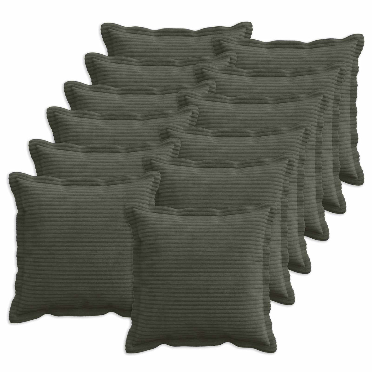 Kussensloop 12 st HOUTEN Antraciet 50 x 50 cm corduroy is nu te koop bij PeponiXL, paradijselijk wonen!