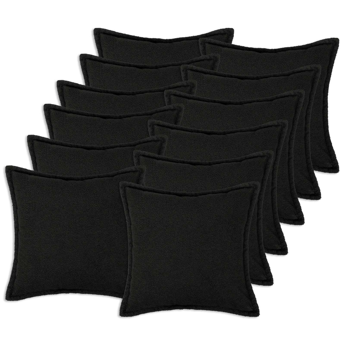 Kussensloop 12 pcs HOUTEN Zwart 50 x 50 cm Bouclé is nu te koop bij PeponiXL, paradijselijk wonen!