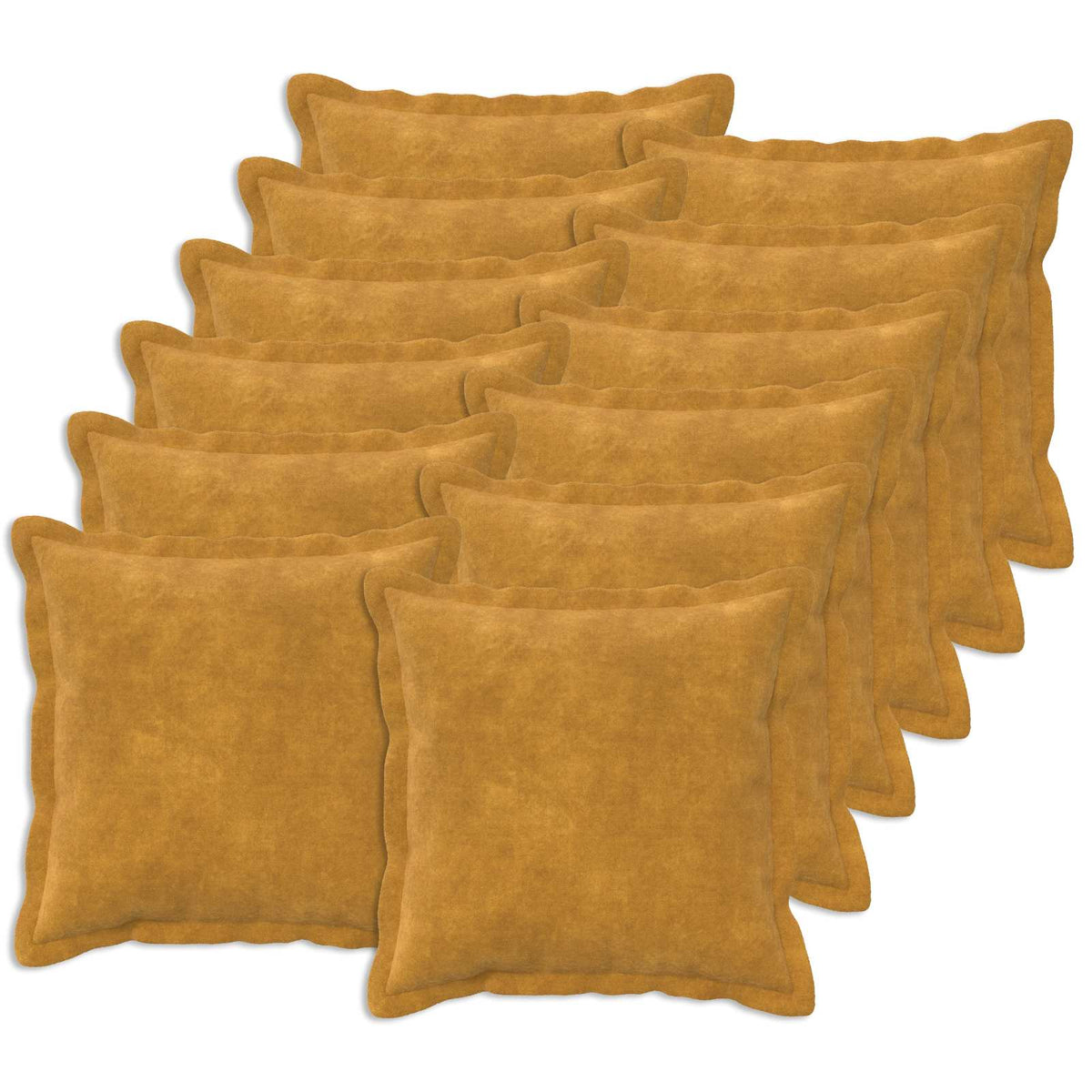 Kussensloop 12 pcs HOUTEN Geel 50 x 50 cm Microfiber Fleece is nu te koop bij PeponiXL, paradijselijk wonen!