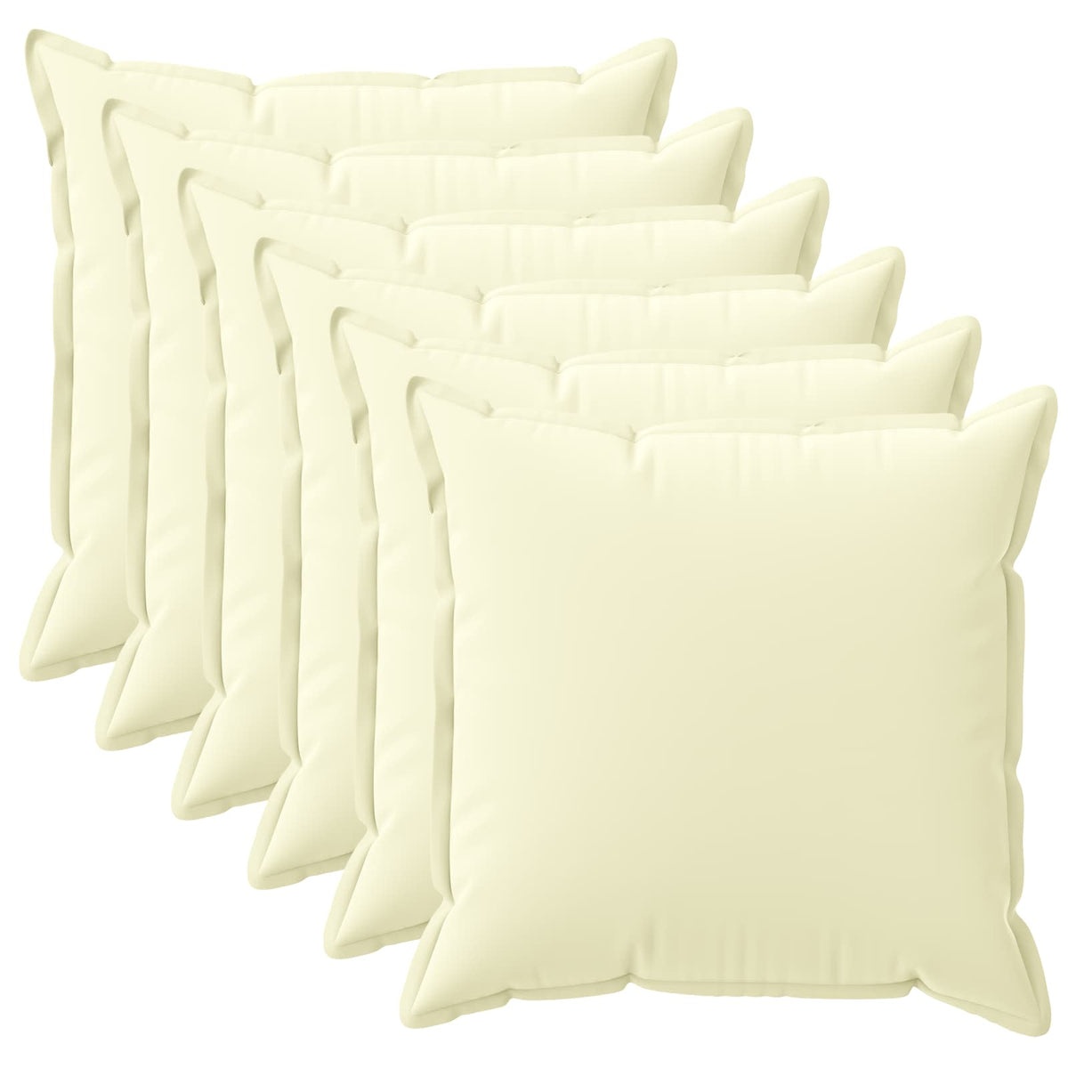 Kussensloop 6 st HOUTEN Crèmekleurig 50 x 50 cm Polyester is nu te koop bij PeponiXL, paradijselijk wonen!