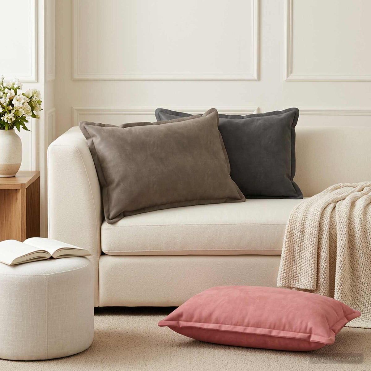Kussen met kussen HOUTEN 2 st Roze fluweel is nu te koop bij PeponiXL, paradijselijk wonen!