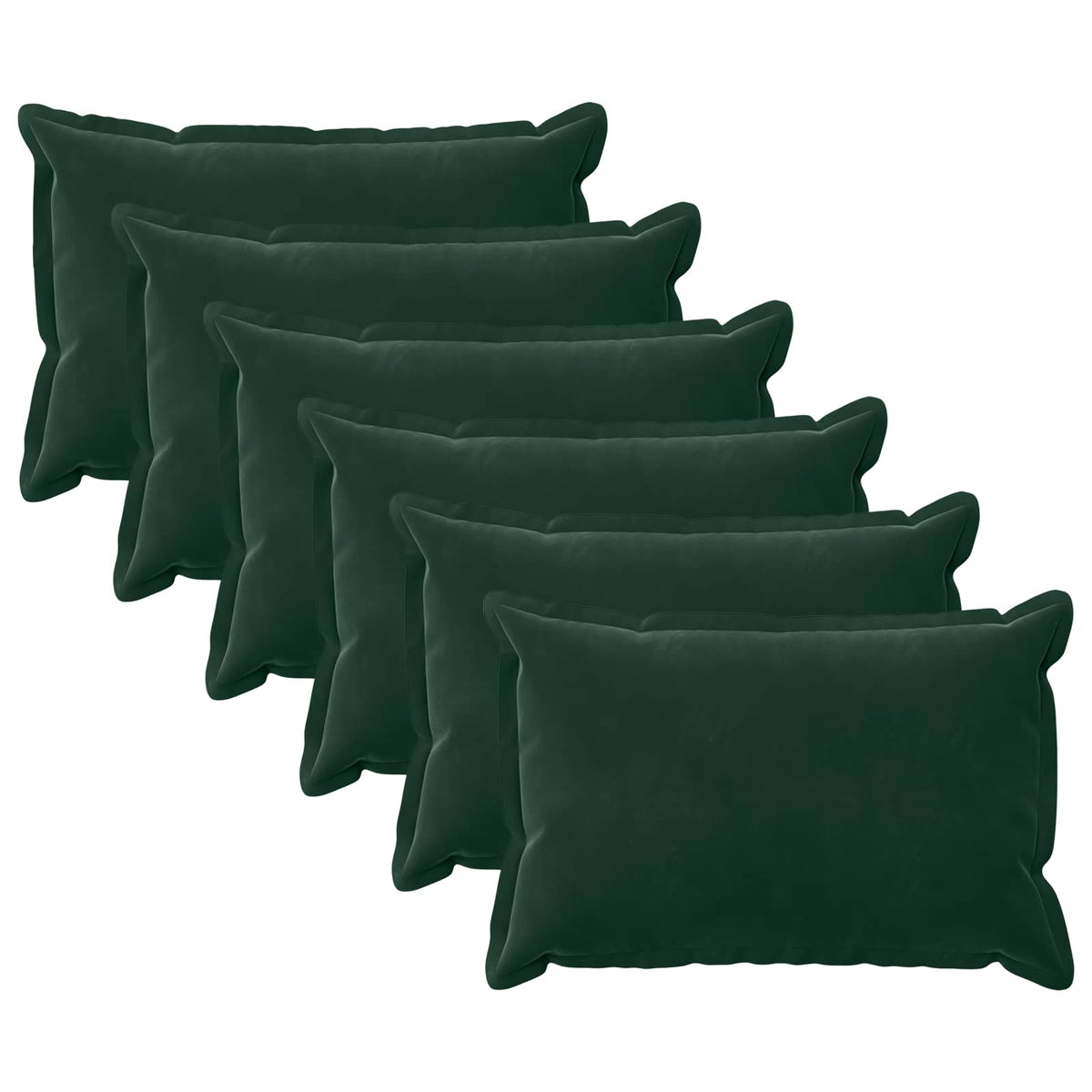 Kussensloop 6 pcs HOUTEN Donkergroen 50 x 70 cm Fluweel is nu te koop bij PeponiXL, paradijselijk wonen!