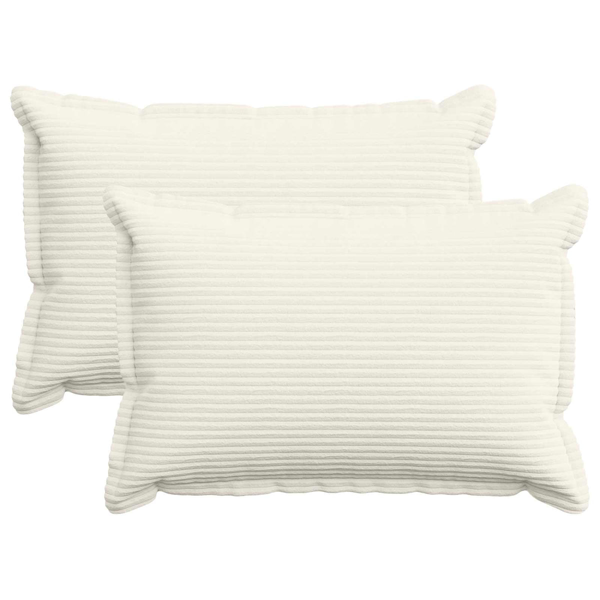 vidaXL Kussensloop 2 st HOUTEN Crèmekleurig 50 x 70 cm corduroy